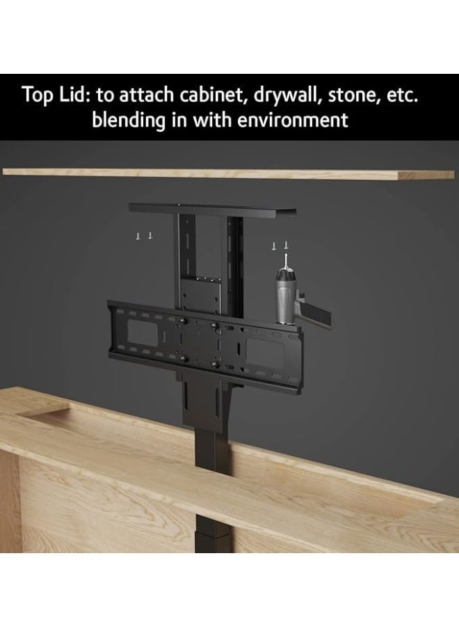 BEETEC Motorized Hidden TV Lift for 32" to 65" Flat Panel TVs, Up to 60kg Load Capacity, VESA 600x400mm, Remote Control, Height Adjustable, Black | TF-TL710 - Image 5