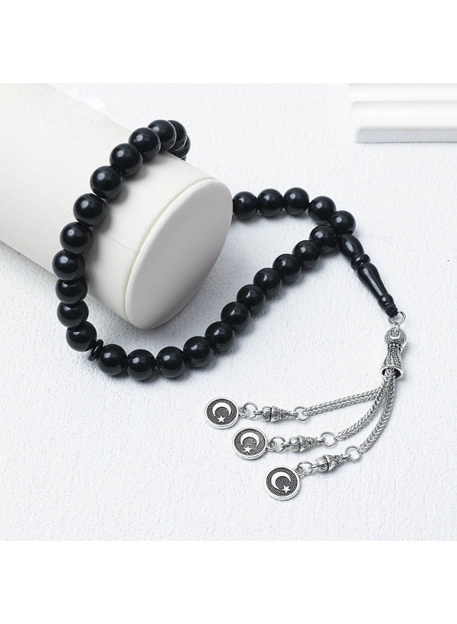 NIBEMINENT 33 Muslim Prayer Beads Black/10mm