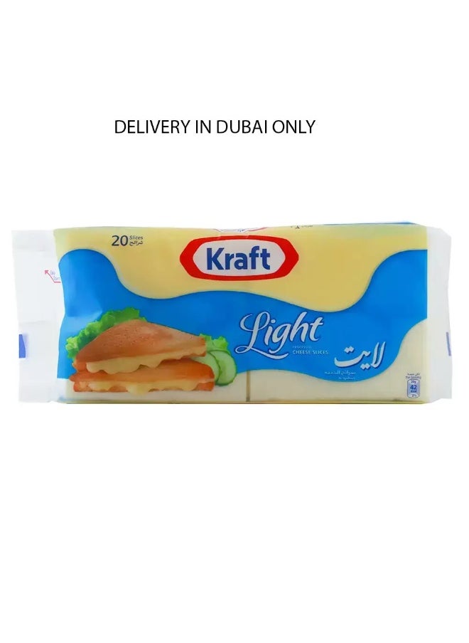 Kraft Kraft 20pcs Light Processed Cheese Slice- 400gms (Delivery In Dubai Only)  - Image 1
