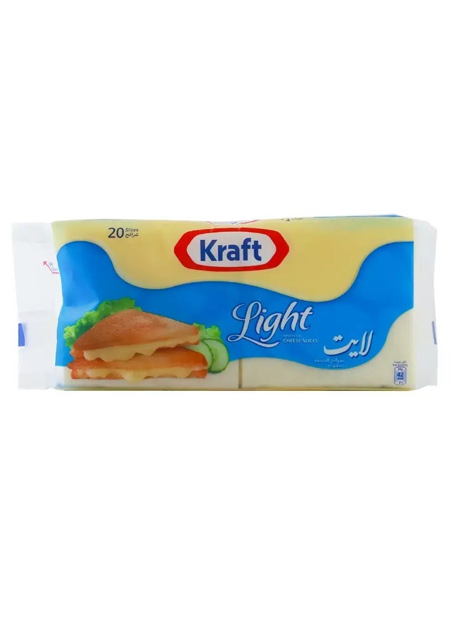 Kraft Kraft 20pcs Light Processed Cheese Slice- 400gms (Delivery In Dubai Only)  - Image 2