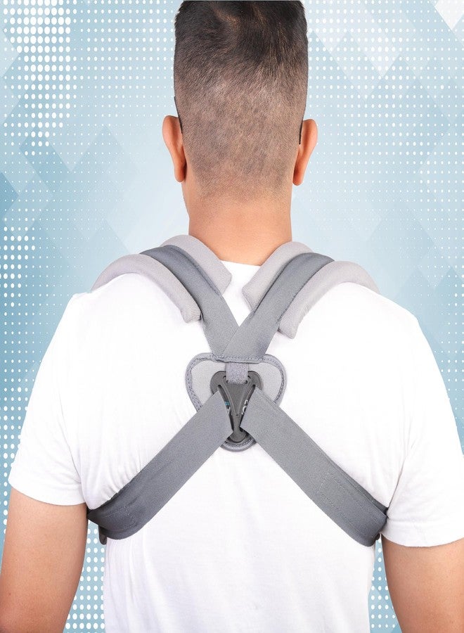 داينا حزام تقويم الترقوة من داينا مزود بشريط لاصق! دعامة للترقوة لدعم إصابات عظمة الترقوة! مثالي لكسور الترقوة ومشاكل الوضعية (مقاس كبير) - Image 3