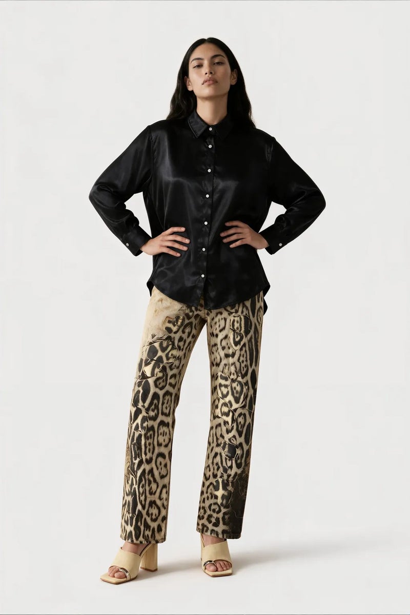 Jennyfer Women's Solid Woven Shirt-Collar T-Shirt - Image 3