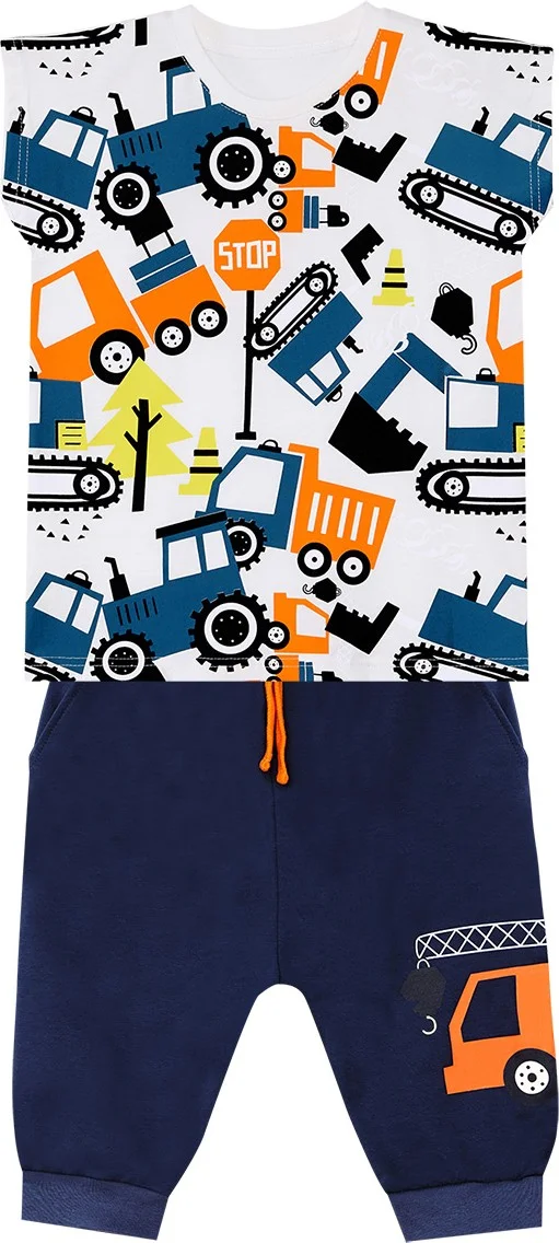Denokids Cars Boy T-Shirt Baggy Capri Set