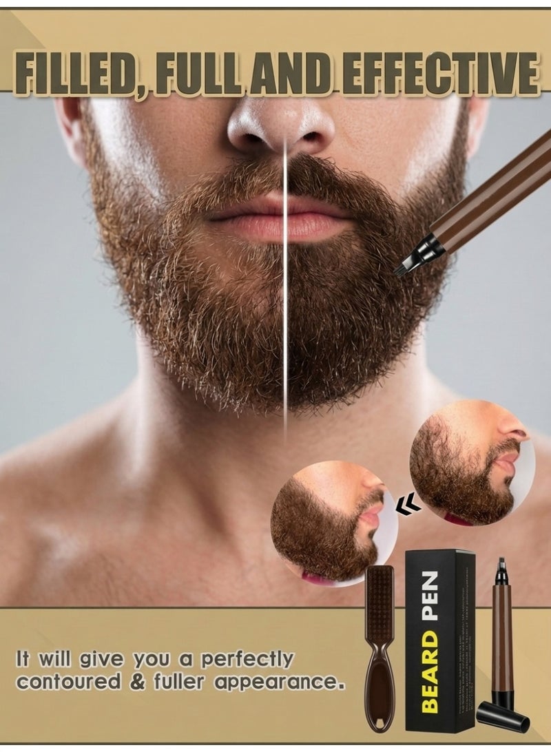 HAYALUX Beard Pencil Filler for Men, Long Lasting Beard Filling Pen Kit with Brush and Beard Styling Comb Tool Creates Natural Looking Beard, Moustache and Eyebrows-Dark Brown - Image 4