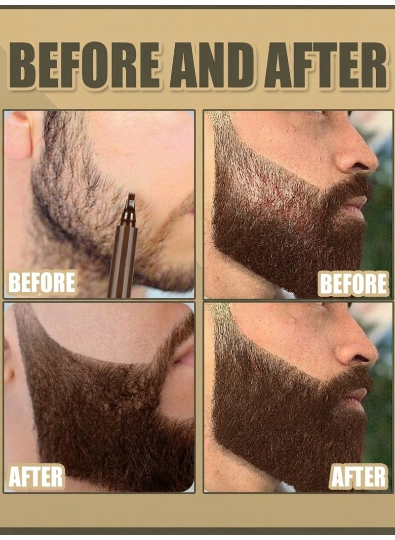 HAYALUX Beard Pencil Filler for Men, Long Lasting Beard Filling Pen Kit with Brush and Beard Styling Comb Tool Creates Natural Looking Beard, Moustache and Eyebrows-Dark Brown - Image 3