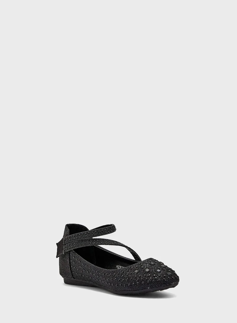 Pinata Cross Over Strap Glitter Ballerina