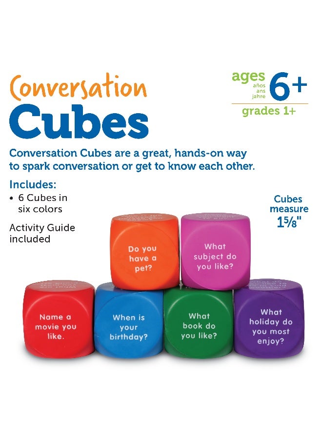 Learning Resources Conversation Cubes, Fun & Engaging Speaking And Listening Activity, Set Of 6, Learning Resources - Image 5