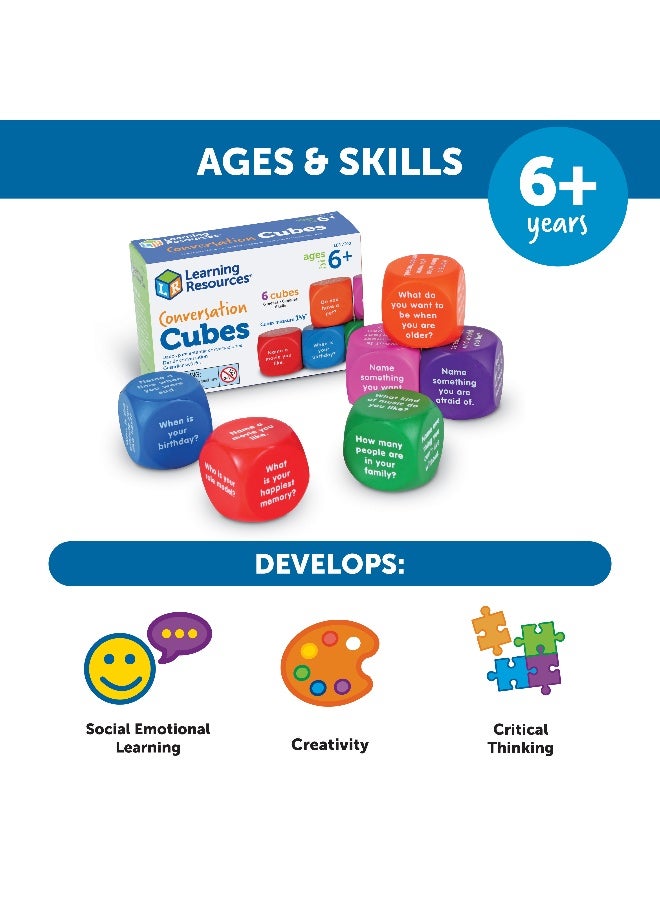 Learning Resources Conversation Cubes, Fun & Engaging Speaking And Listening Activity, Set Of 6, Learning Resources - Image 4