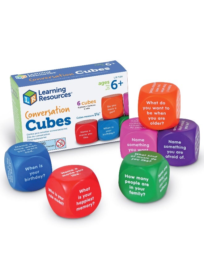 Learning Resources Conversation Cubes, Fun & Engaging Speaking And Listening Activity, Set Of 6, Learning Resources - Image 1