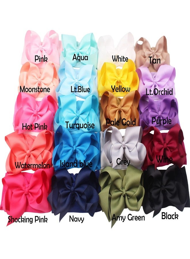 CellElection 20PCS Baby Girls Soft Nylon Headbands 6Inch Big Bows Elastic Nylon Hairbands Hair Accessories for Newborns Infants Toddlers Kids… - Image 2