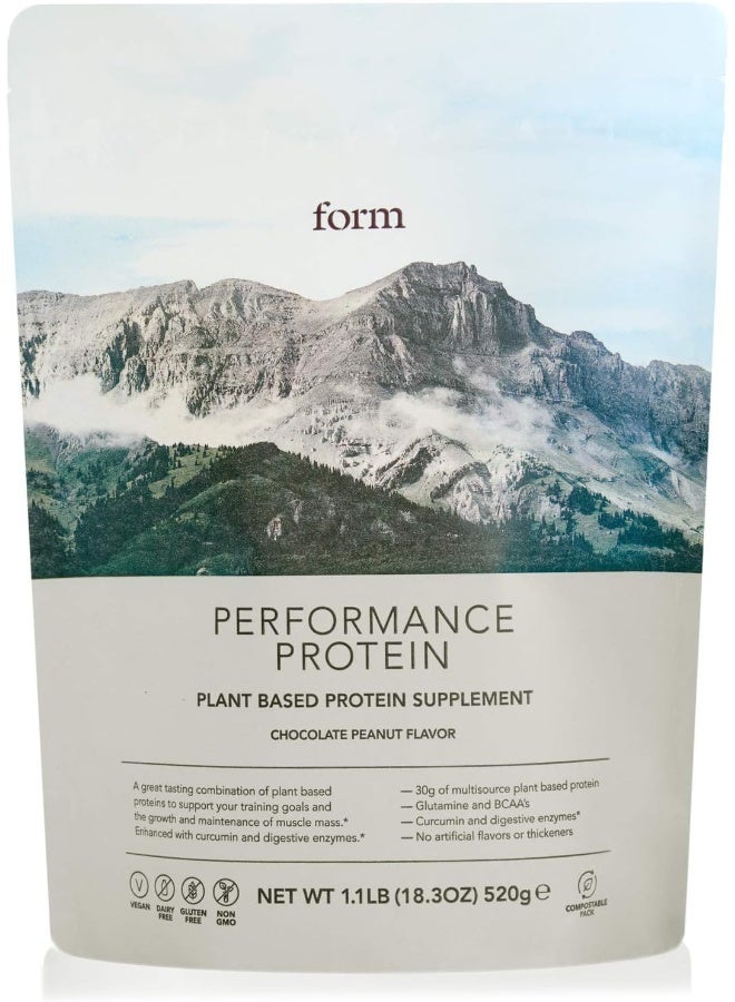 Form Performance Protein - Vegan Protein Powder - 30g of Plant Based Protein per Serving, with BCAAs. Perfect Post Workout. Tastes Great with Just Water! (Chocolate Peanut) - Image 1