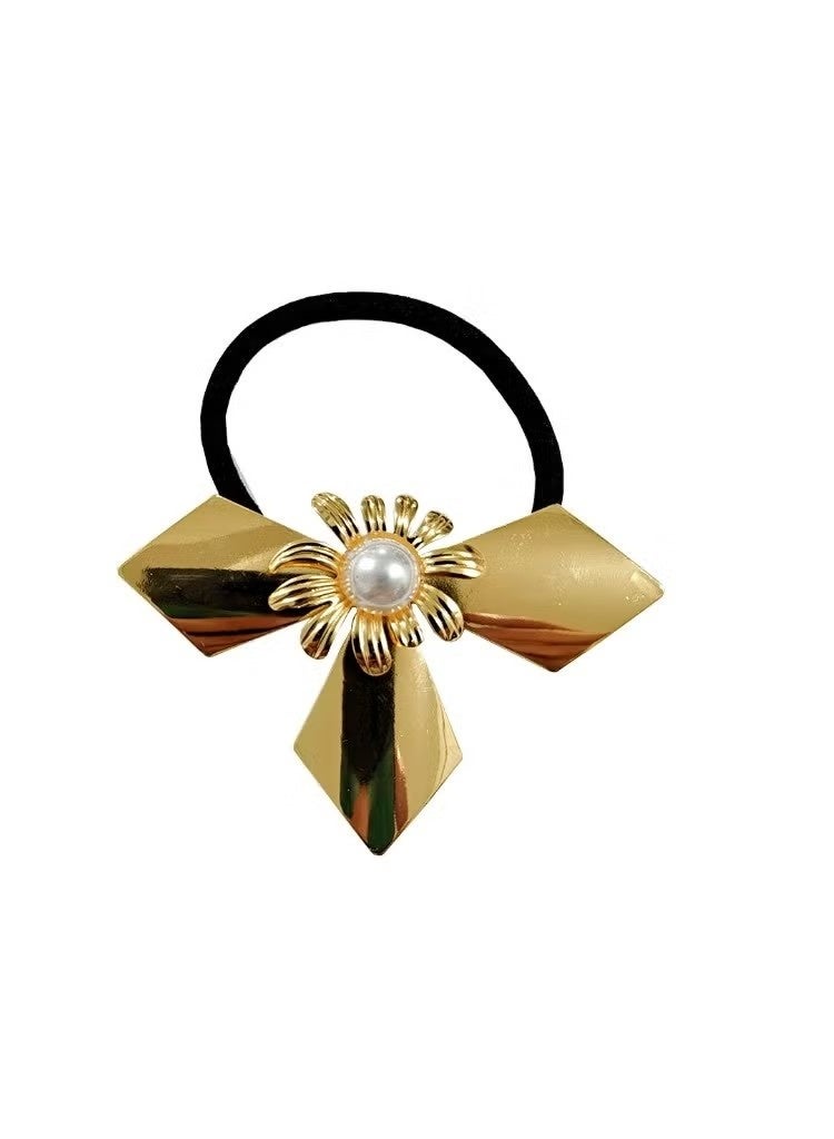 مجموعة من 4 ربطات شعر معدنية، أساور شعر ذهبية، مشابك شعر معدنية ملتوية هندسية، لفافات شعر للشعر الكثيف، أربطة شعر مرنة، إكسسوارات شعر للنساء - Image 5