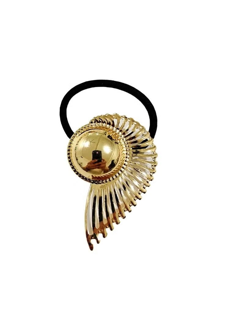 مجموعة من 4 ربطات شعر معدنية، أساور شعر ذهبية، مشابك شعر معدنية ملتوية هندسية، لفافات شعر للشعر الكثيف، أربطة شعر مرنة، إكسسوارات شعر للنساء - Image 3