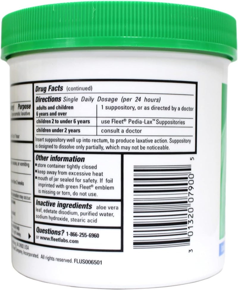 Fleet تحاميل الجلسرين للبالغين من فليت 100 حبة عبوة من 4 - Image 4