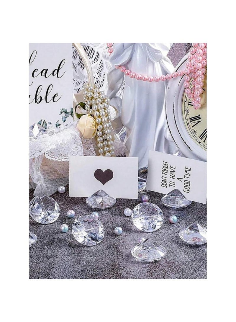  طائرة ورقية مجموعة من 12 قطعة من حوامل البطاقات بتصميم الماسي كريستالي مصنوعة من الاكريليك لحمل البطاقات وارقام الطاولات في حفلات الزفاف ولتزيين الطاولات (شفافة) - Image 5