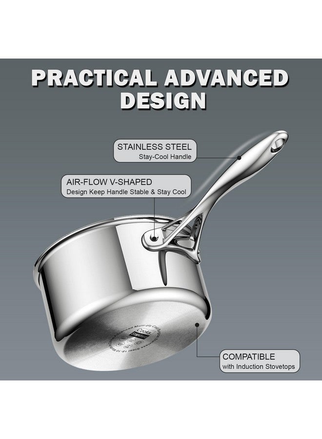 Cooks Standard قدر صلصة متعدد الطبقات من كوكستاندرد، 3 كوارت، فضي - Image 5