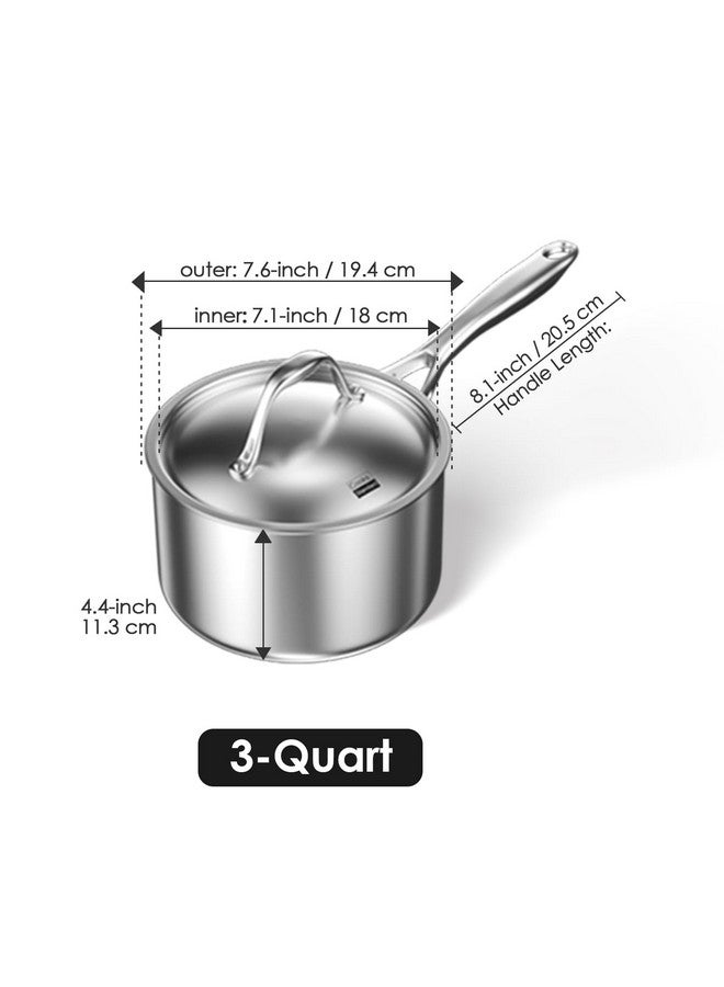 Cooks Standard قدر صلصة متعدد الطبقات من كوكستاندرد، 3 كوارت، فضي - Image 2