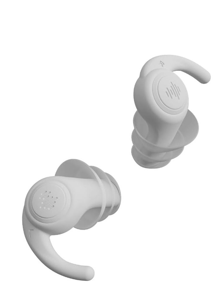 Oasisgalore - 3-Layer Reusable Silicone Noise-Cancelling Earplugs - Perfect for Swimming, Sleeping,Relaxation (White) - Image 1
