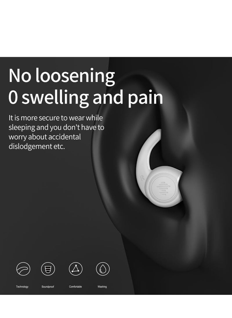 Oasisgalore - 3-Layer Reusable Silicone Noise-Cancelling Earplugs - Perfect for Swimming, Sleeping,Relaxation (White) - Image 1