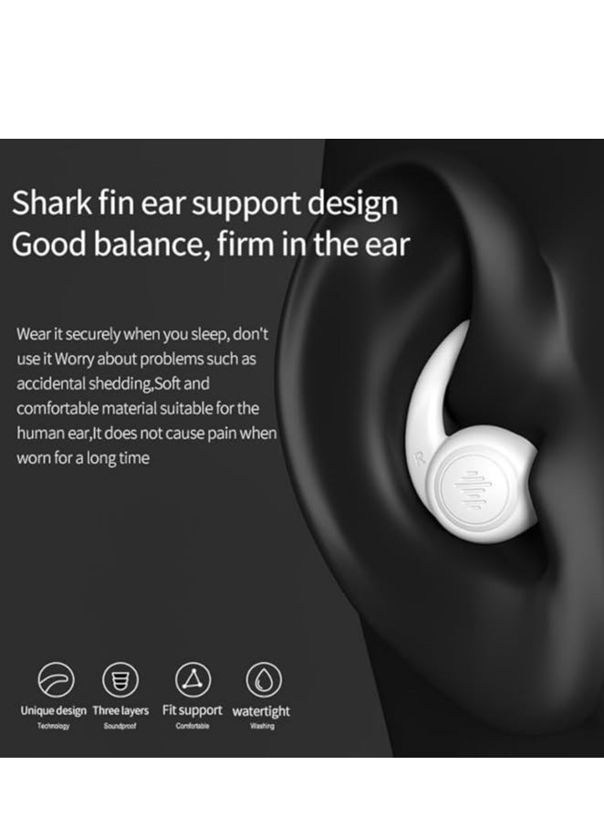 Oasisgalore - 3-Layer Reusable Silicone Noise-Cancelling Earplugs - Perfect for Swimming, Sleeping,Relaxation (White) - Image 1