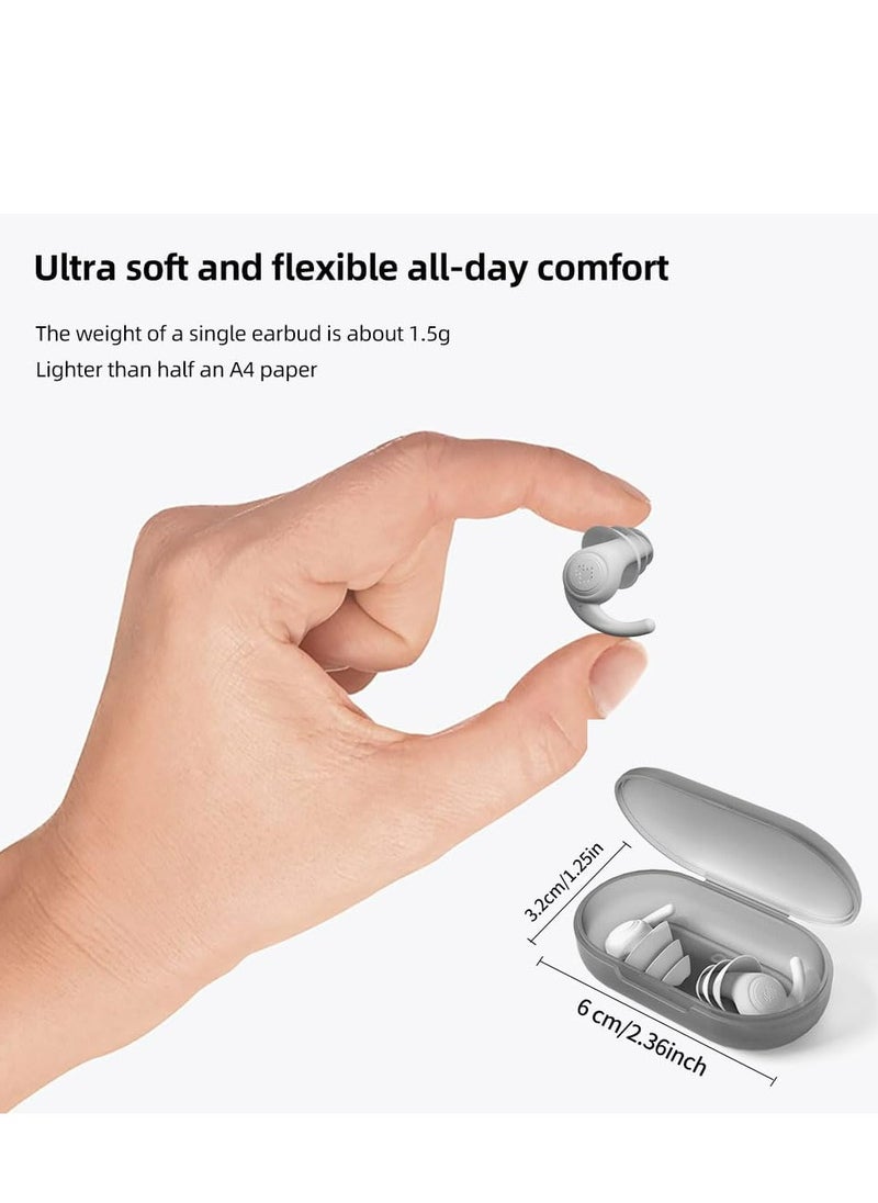 Oasisgalore - 3-Layer Reusable Silicone Noise-Cancelling Earplugs - Perfect for Swimming, Sleeping,Relaxation (White) - Image 1