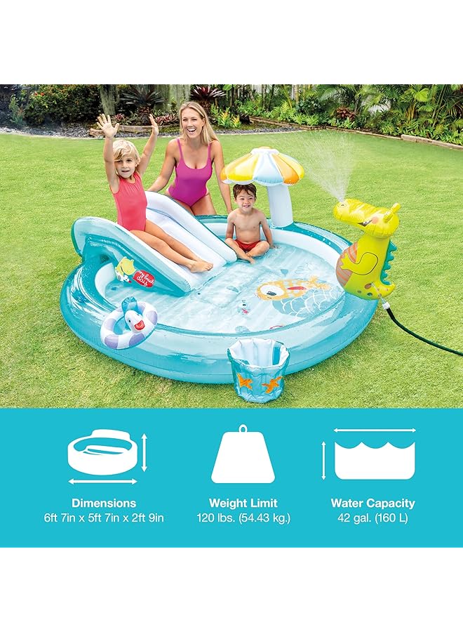 INTEX Gator Inflatable Play Center For Ages 2+ Blue - Image 2