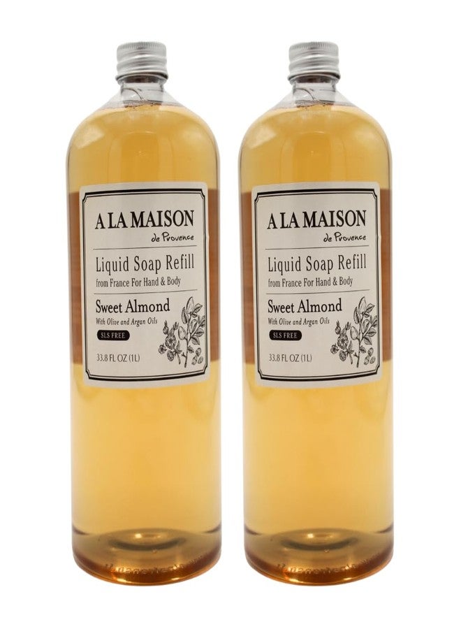 A LA MAISON Sweet Almond Liquid Soap Refill 33.8Fl Oz, 2 Pack - Image 1
