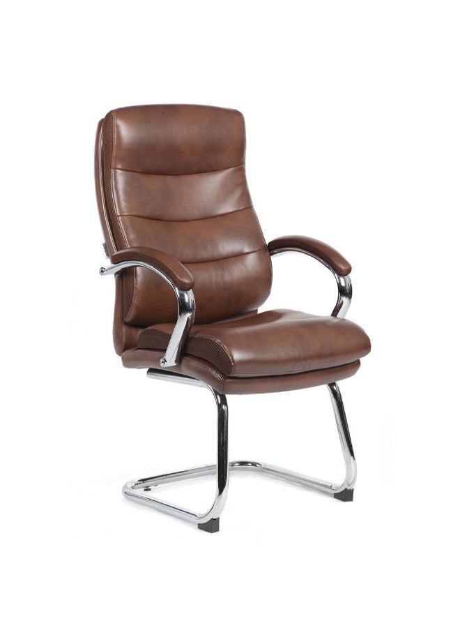 DANUBE HOME Harland Visitor Back Office Chair Ergonomic Office Chair Modern Desk Computer Chair Accent Office Armchair Fixed Lumbar L71xW62.5xH113.8cm - Dark Brown - Image 2