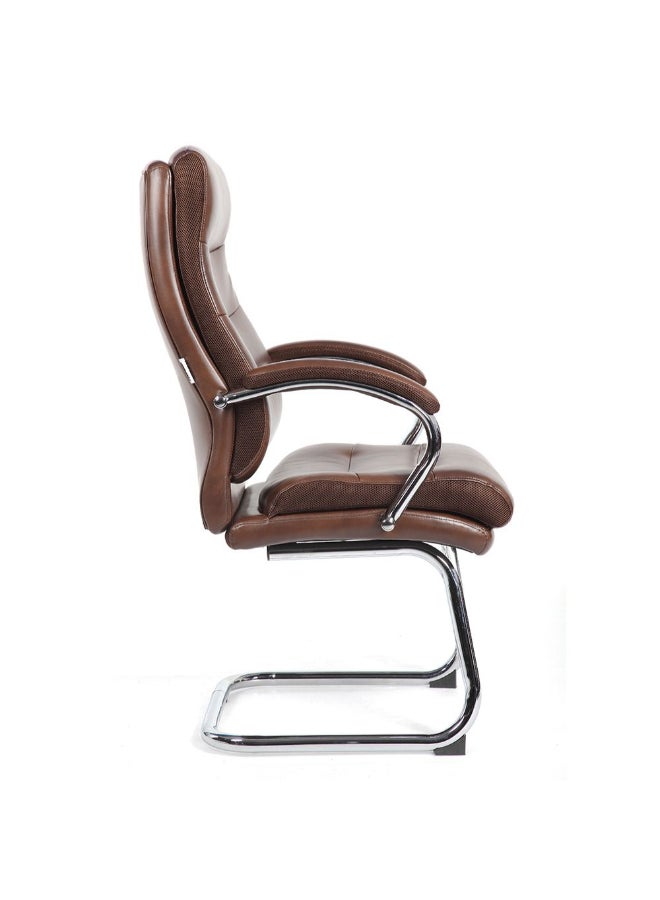 DANUBE HOME Harland Visitor Back Office Chair Ergonomic Office Chair Modern Desk Computer Chair Accent Office Armchair Fixed Lumbar L71xW62.5xH113.8cm - Dark Brown - Image 4