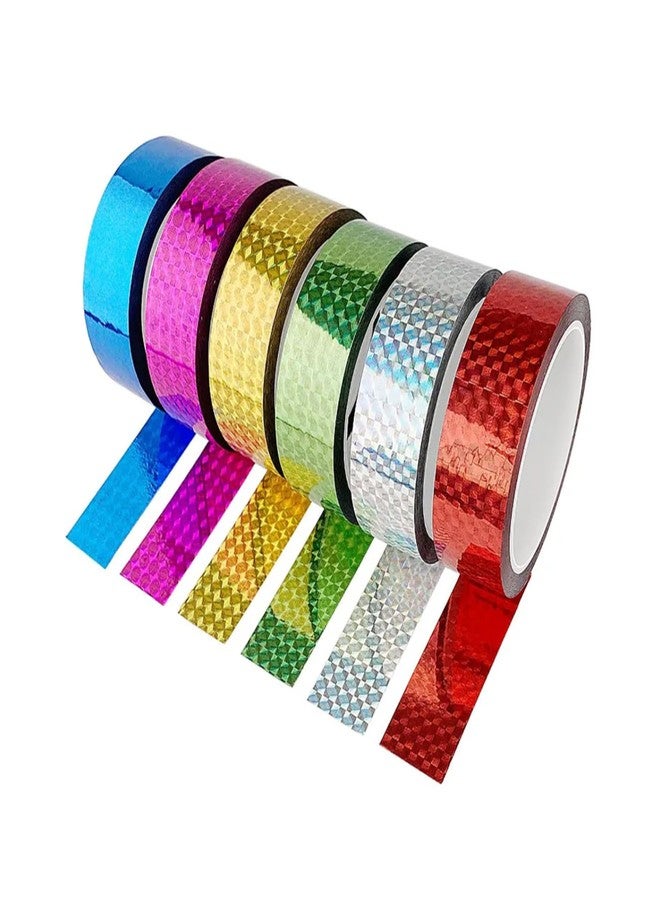 ESCAPER Glitter Tapes for Art and Craft, 12mm Shining Laser Adhesive Cello Tape (Pack Of 12) Rolls for Kids, DIY, Scrapbooking, Gift Wrapping, School Projects, and Decoration (Mix-Color, 12 Pcs) - Image 1