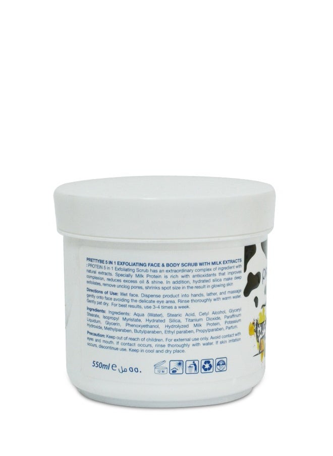 Pretty Be - 5in1 Face & body Scrub milk 550ml - Image 1