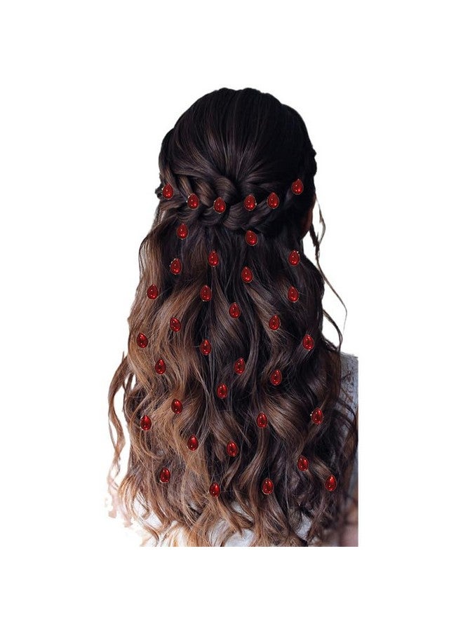 Ansh Chic Tilak-Shaped Hair Stickers: Easy Application, 36 Pieces, Versatile Design for All Hair Types, Adds Elegance, Perfect for Any Occasion, Lightweight and Comfortable_2852_Maroon - Image 1