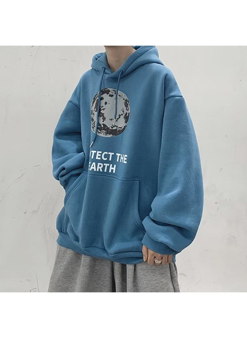Generic - 2024 Spring Autumn Fleece Hoodie Unisex Korean Casual fog blue - Image 1