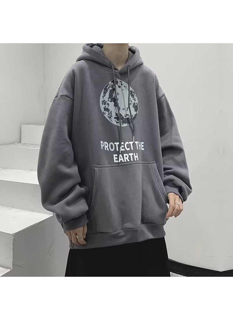 Generic - 2024 Spring Autumn Fleece Hoodie Unisex Korean Casual fog blue - Image 1