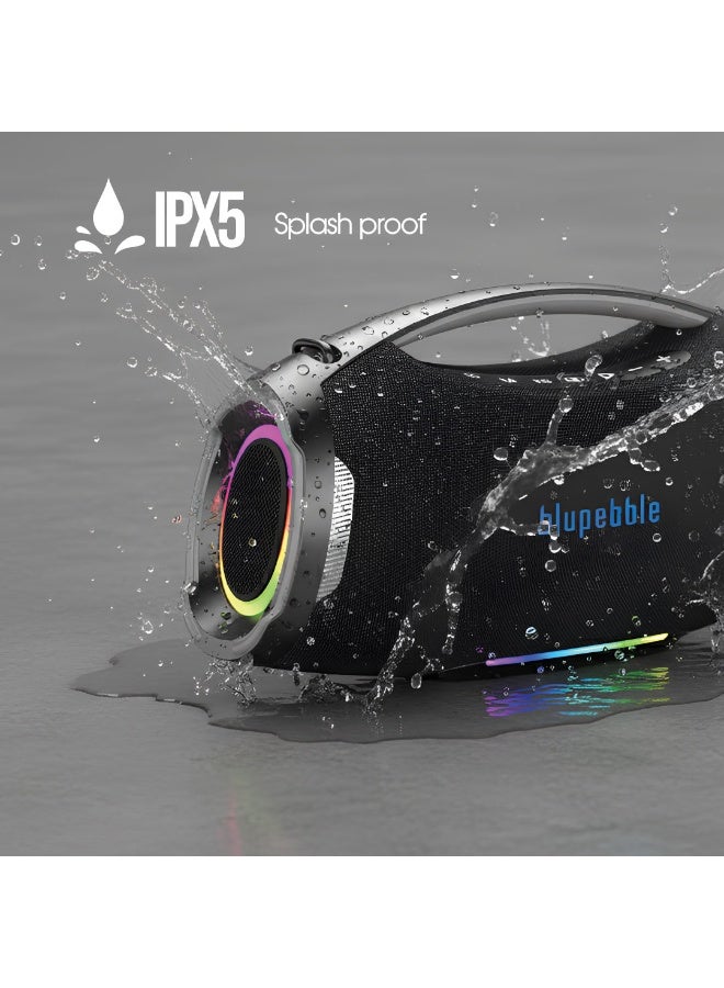 blupebble مكبر صوت بلوتوث محمول ThunderBlast 500W | أضواء حفلات RGB | ميكروفونات مزدوجة | بطارية 40,000mAh مع 20 ساعة من وقت التشغيل | مكبر صوت لاسلكي مقاوم للماء IPX6 - Image 2