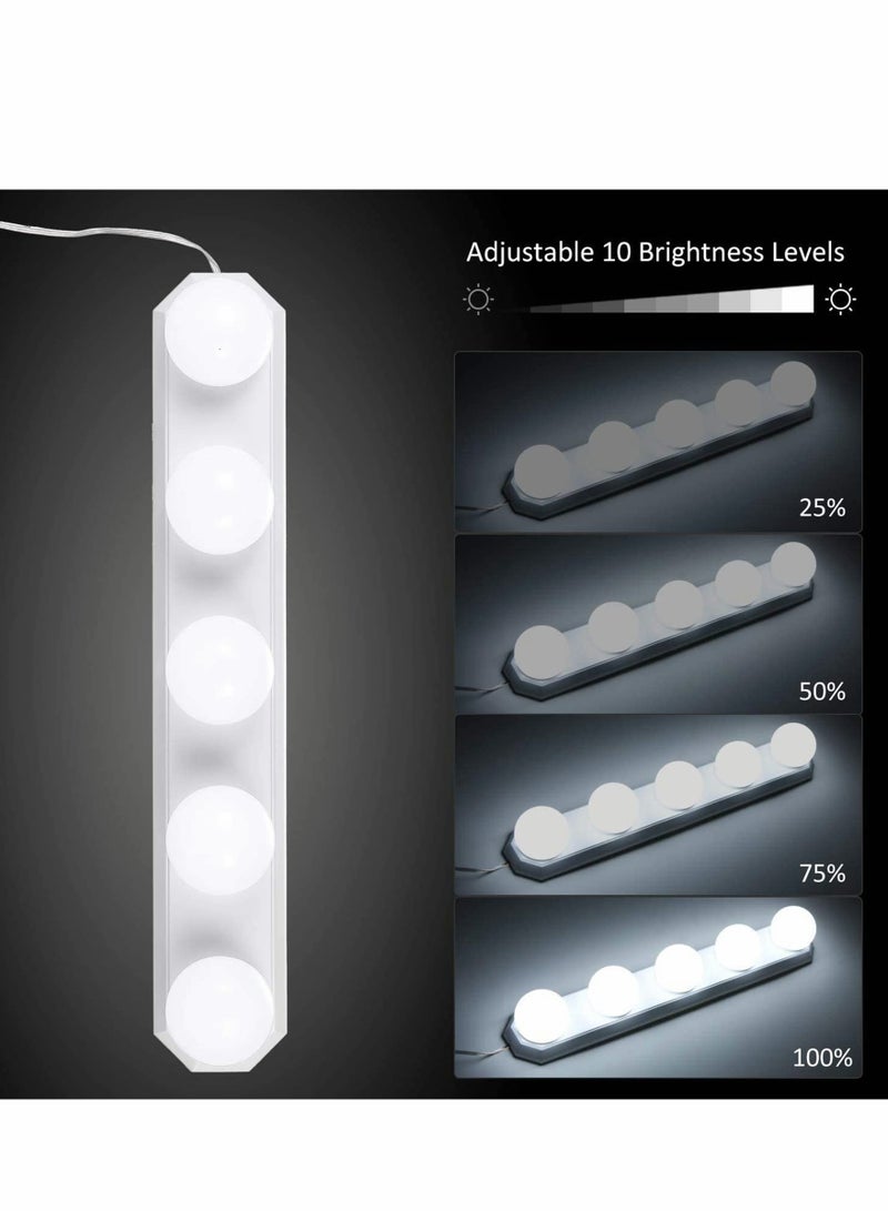 Excefore Vanity Lights LED Mirror Lights 5 Bulbs 3 Color Modes Brightness Dimmable 4W USB Power Makeup Cosmetic Table Dressing Light for Bathroom Dressing Room Hollywood Style Mobile Portable - Image 3