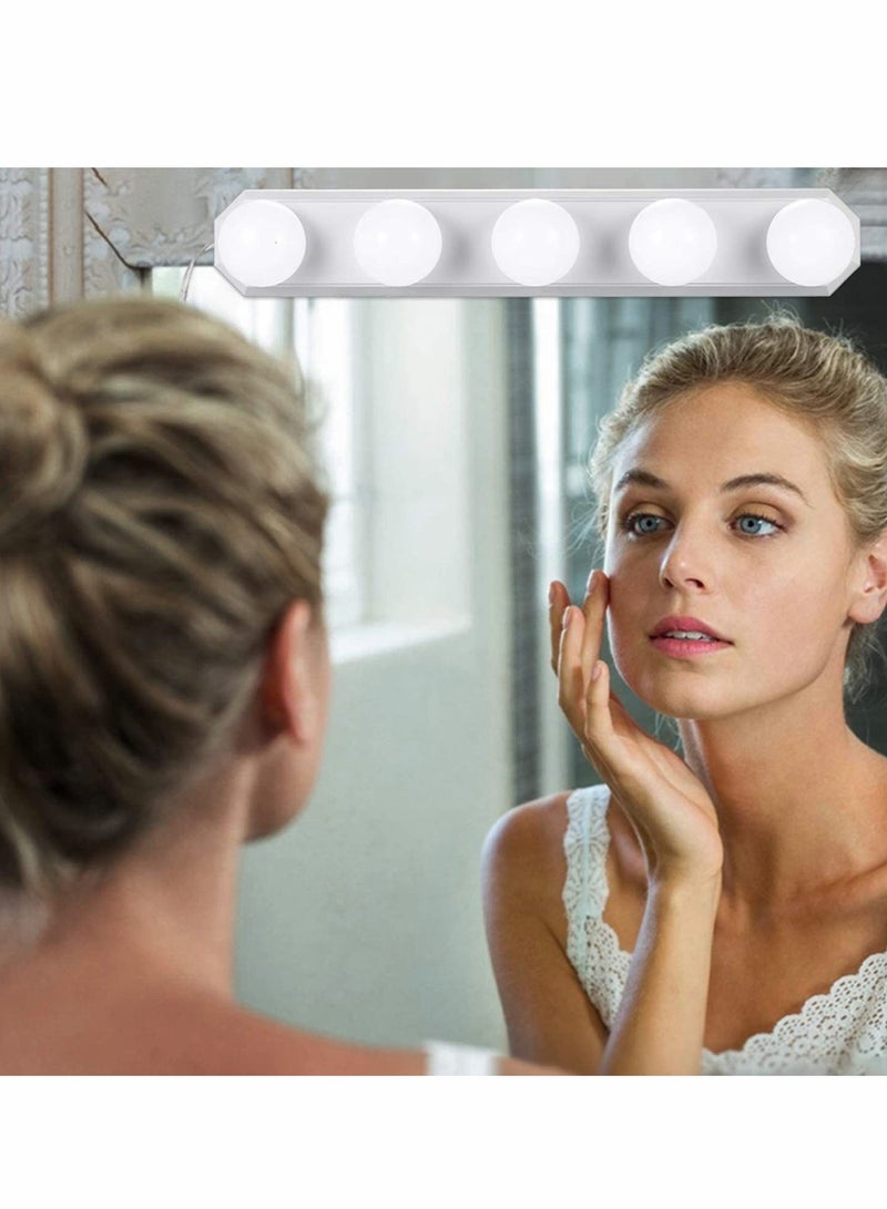 Excefore Vanity Lights LED Mirror Lights 5 Bulbs 3 Color Modes Brightness Dimmable 4W USB Power Makeup Cosmetic Table Dressing Light for Bathroom Dressing Room Hollywood Style Mobile Portable - Image 1