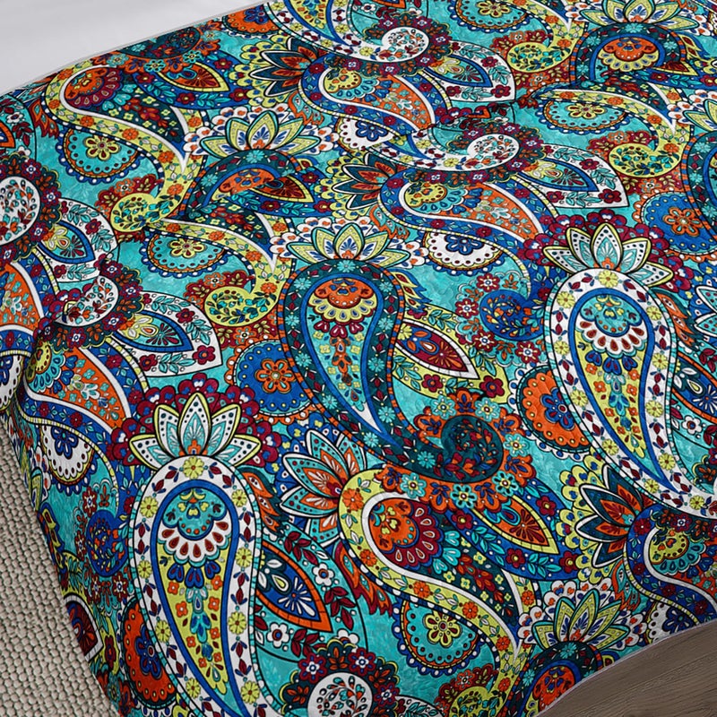 UEVBF Boho Style King Quilt Set,Bohemian Floral Quilt Beddding Set for Adults,Soft and Lightweight Bed Set for All Season,Colorful Quilted Beddding with 2 Pillowcases. - Image 4