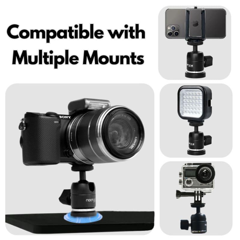 GRIFITI Nootle Magnetic Camera with Mini Ball Head Stand Magnet Foot for Cameras, Video Cams, Phone Mounts, Projector, Tablet Mount Accessories - Action Tripod Base Adapter with Ballhead - Image 5