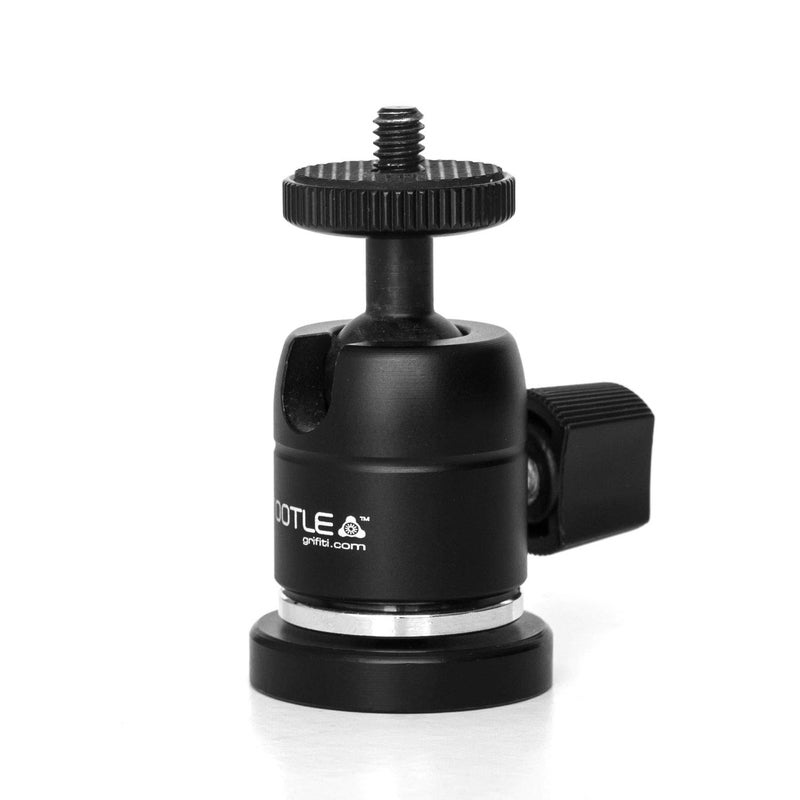 GRIFITI Nootle Magnetic Camera with Mini Ball Head Stand Magnet Foot for Cameras, Video Cams, Phone Mounts, Projector, Tablet Mount Accessories - Action Tripod Base Adapter with Ballhead - Image 1