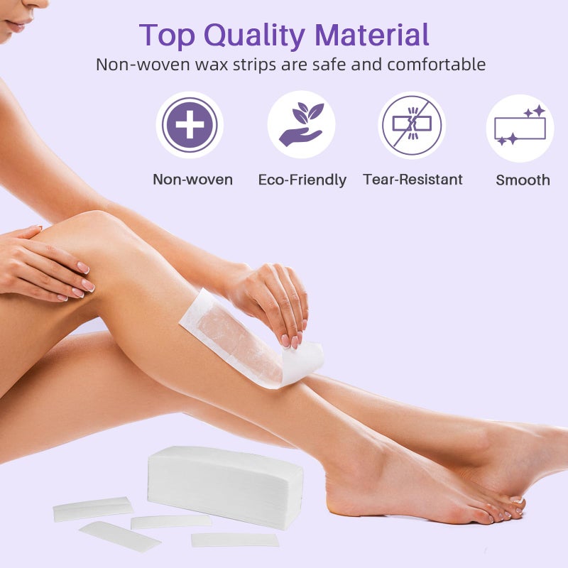 BLITZWAX مجموعة عصي الشمع الخشبية BLITZWAX 120 قطعة لإزالة الشعر بالشمع الصلب، أدوات تطبيق كبيرة وصغيرة للحواجب للوجه والجسم والشفتين، مع 30 ورقة شمع وزيوت، مثالية لعملية الشمع في المنزل للنساء - Image 4