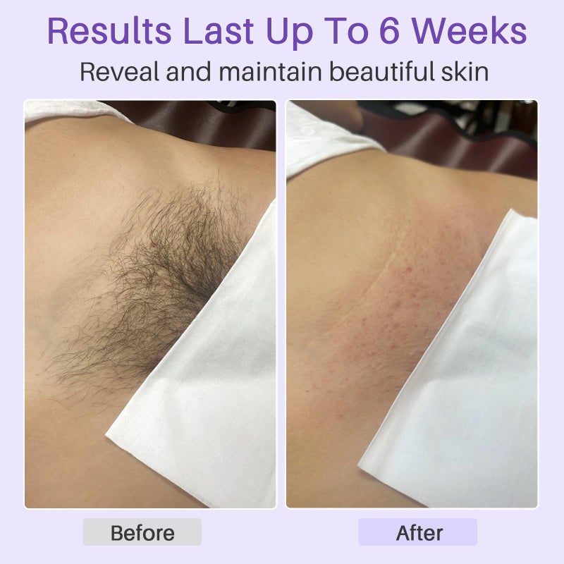 BLITZWAX مجموعة عصي الشمع الخشبية BLITZWAX 120 قطعة لإزالة الشعر بالشمع الصلب، أدوات تطبيق كبيرة وصغيرة للحواجب للوجه والجسم والشفتين، مع 30 ورقة شمع وزيوت، مثالية لعملية الشمع في المنزل للنساء - Image 5