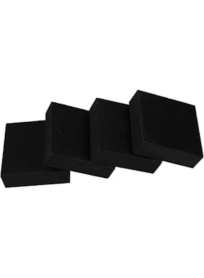 Anti Slip Vibration Suppression Pads 4 Pack Black Rubber Shock Absorbing Mat for Washing Machine Treadmill - Image 1