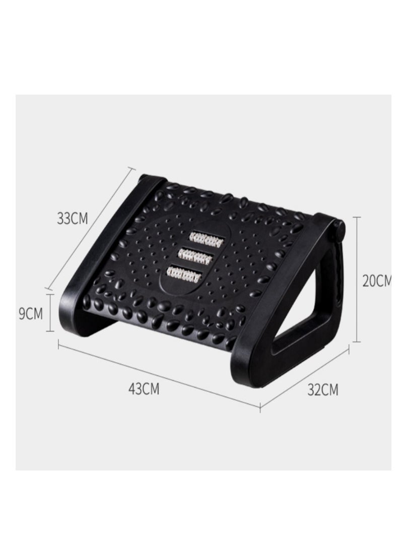 PENG GENERAL Foot Rest Under Desk at Work , Ergonomic 6-Height Adjustable footrest with Massage Rollers Black  - Image 5