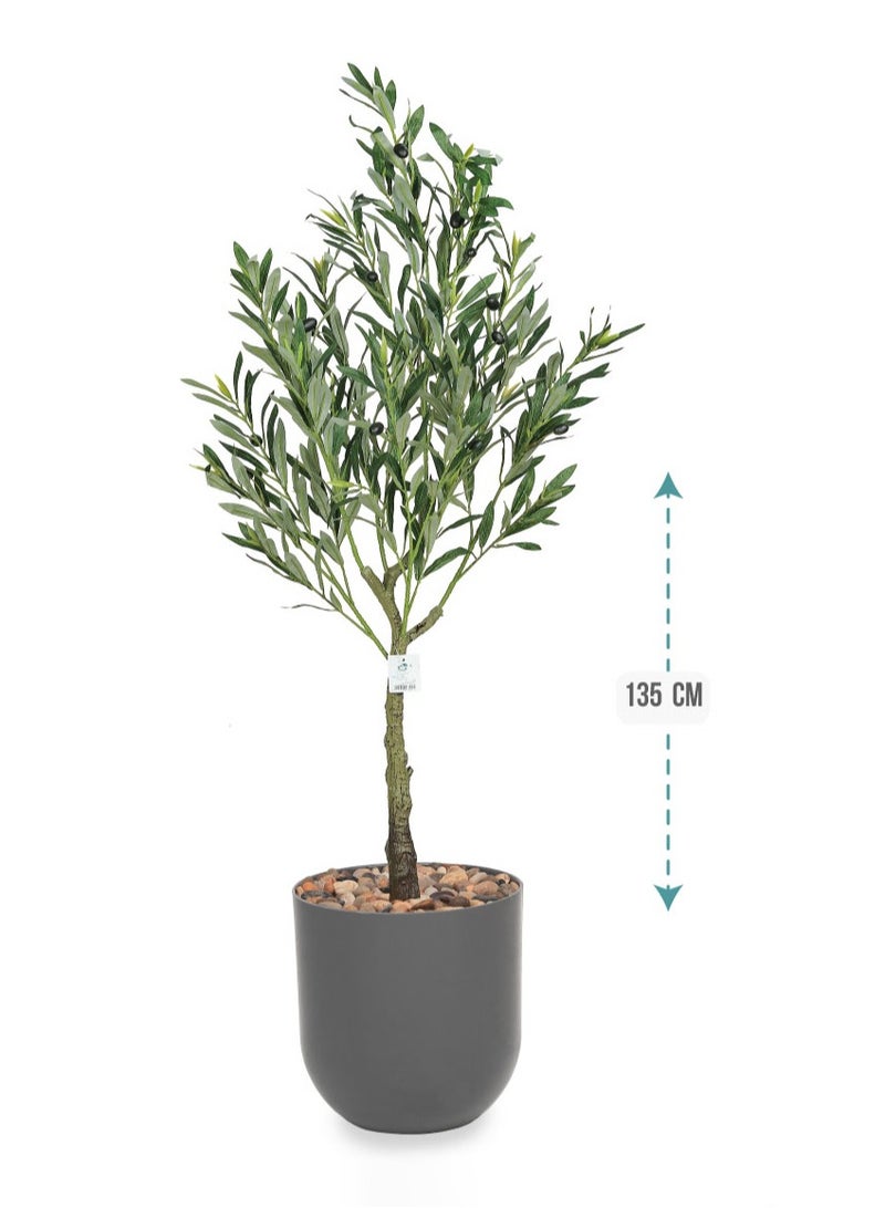 Alrassi Artificial Olive Tree – 135 cm Height with Elegant Pot – A Natural Touch for Home and Office Décor          Ask ChatGPT  - Image 2