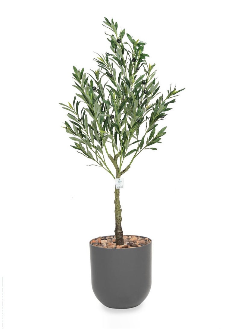 Alrassi Artificial Olive Tree – 135 cm Height with Elegant Pot – A Natural Touch for Home and Office Décor          Ask ChatGPT  - Image 1
