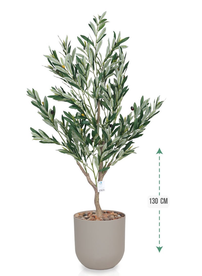 تالا شجرة زيتون صناعية بارتفاع 130 سم مع وعاء أنيق – لمسة طبيعية لديكور المنزل والمكتب - Image 1