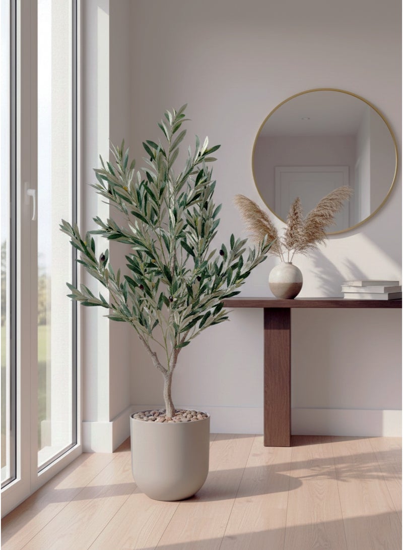تالا شجرة زيتون صناعية بارتفاع 130 سم مع وعاء أنيق – لمسة طبيعية لديكور المنزل والمكتب - Image 2