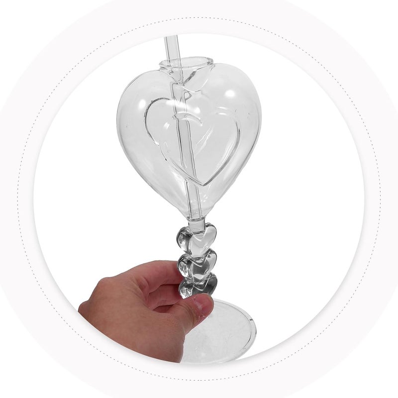 كوب نبيذ على شكل قلب من MAGICLULU مع قشة، كوب كوكتيل إبداعي، كوب نبيذ للحفلات المنزلية وعيد الحب - Image 4