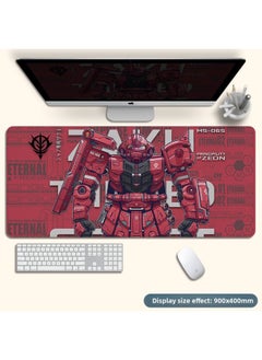Mouse Pad Stain-resistant A Generation Of Oversized Rubber Table Pad Animation Game Precision Lock Edge Mouse Pad Electric Race Span-Color:900*400*2mm-Pattern:K35-Gundam Red